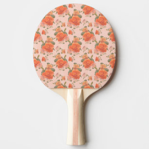 Pala De Ping Pong patrón floral de boda de primavera de color rosa n