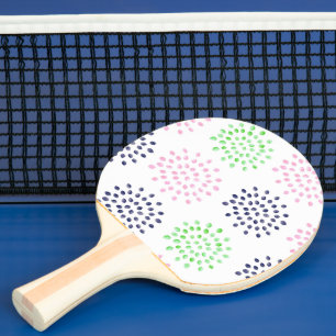 Pala De Ping Pong Patrón floral de flor verde de la Marina Rosa de c
