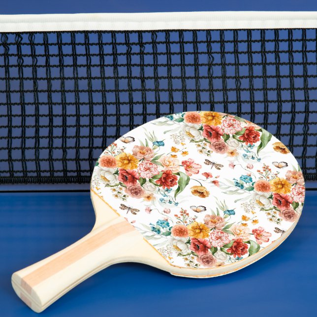 Pala De Ping Pong Patrón floral de jardín (in situ)