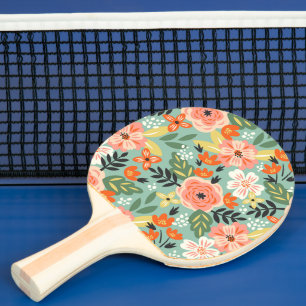 Pala De Ping Pong Patrón floral de jardín