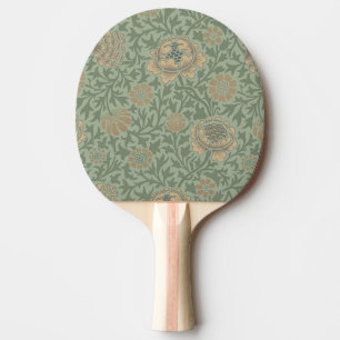 Pala De Ping Pong Patrón floral de William Morris Grafton en verde s