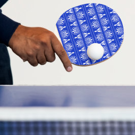 Pala De Ping Pong Patrón griego árabe-mediterráneo azul