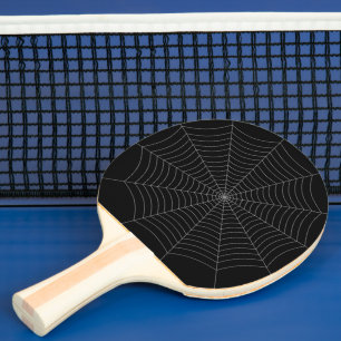 Pala De Ping Pong Patrón Halloween de telaraña gris negra