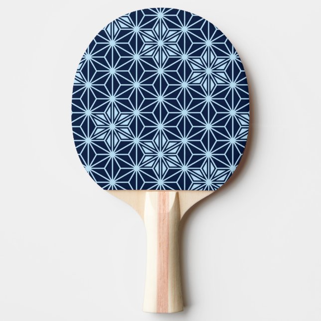 Pala De Ping Pong Patrón japonés de Asanoha - Azul índigo (Anverso)
