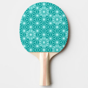 Pala De Ping Pong Patrón japonés de Asanoha - turquesa