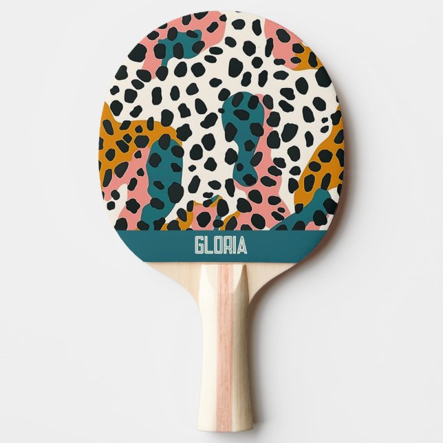 Pala De Ping Pong Patrón Leopard (Anverso)