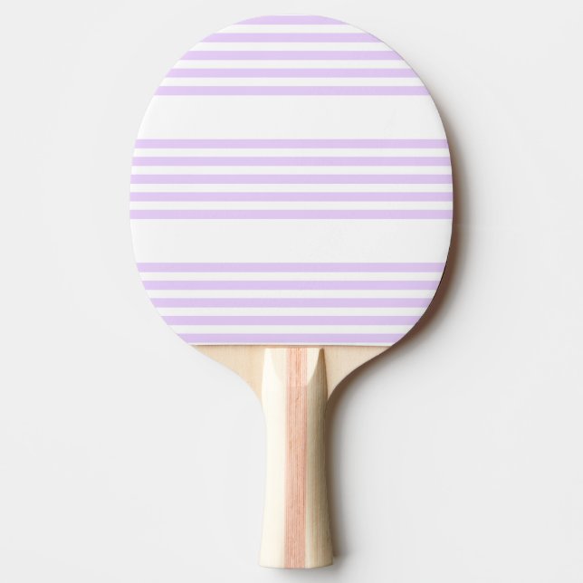 Pala De Ping Pong Patrón Lilac púrpura y blanco de cinco rayas (Anverso)