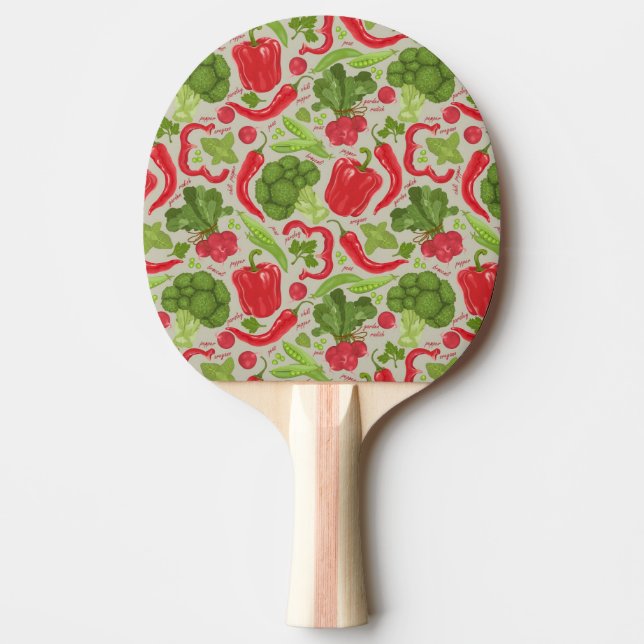 Pala De Ping Pong Patrón luminoso de las verduras frescas (Anverso)