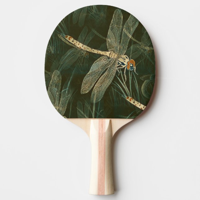 Pala De Ping Pong Patrón majestuoso de la libélula (Anverso)