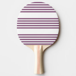 Pala De Ping Pong Patrón malva morado y blanco de cinco rayas
