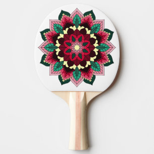 Pala De Ping Pong Patrón Mandala 02 en rosa profundo