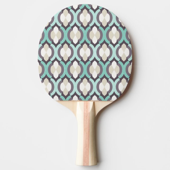Pala De Ping Pong Patrón marroquí turquesa (Anverso)
