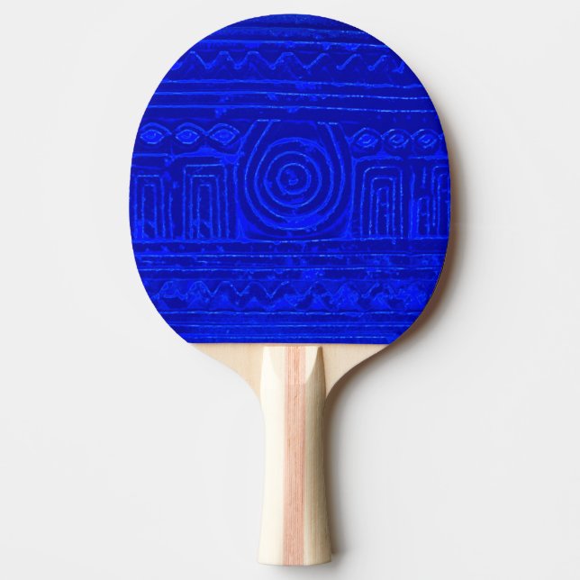 Pala De Ping Pong Patrón mesopotamiano sumeriano antiguo azul (Anverso)