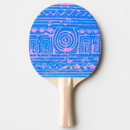 Pala De Ping Pong Patrón mesopotamiano sumeriano antiguo azul