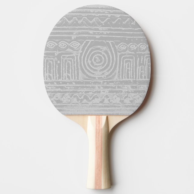 Pala De Ping Pong Patrón mesopotamiano sumeriano antiguo gris (Anverso)