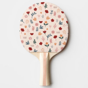 Pala De Ping Pong Patrón moderno de flores estéticas