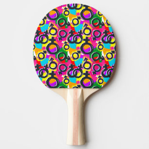 Pala De Ping Pong Patrón neón de género del orgullo gay
