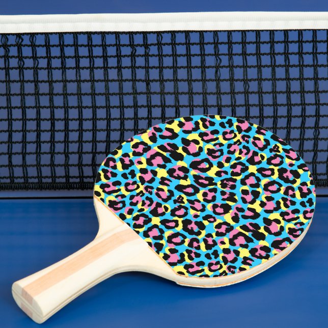 Pala De Ping Pong Patrón Neon Leopard Spots (in situ)