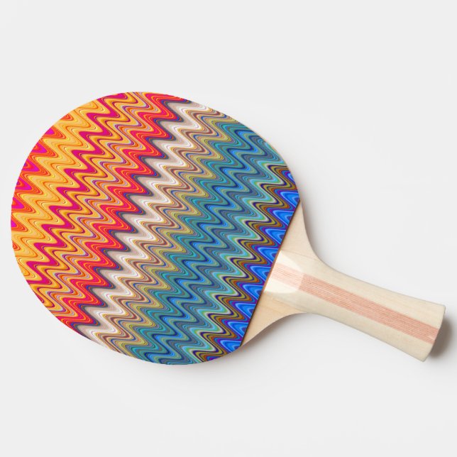 Pala De Ping Pong Patrón ondulado exótico multicolor (Lateral)
