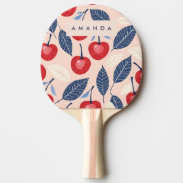 Pala De Ping Pong Patrón personalizado de cerezo y hoja monograma