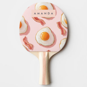 Pala De Ping Pong Patrón personalizado de huevo y tocino rosado