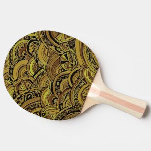 Pala De Ping Pong Patrón Pintado A Mano Y Digitalmente Art. 15
