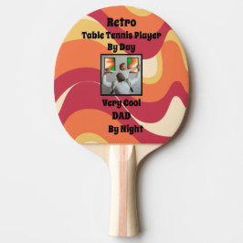 Pala De Ping Pong Patrón psicodélico del Día del Padre Retro con fot