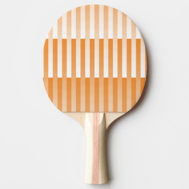 Pala De Ping Pong Patrón rayado blanco naranja (Anverso)