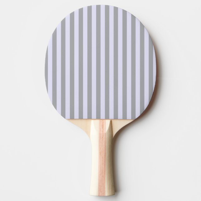 Pala De Ping Pong Patrón rayado en gris y lavanda (Anverso)