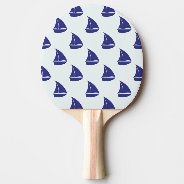 Pala De Ping Pong Patrón real de velero azul (Anverso)