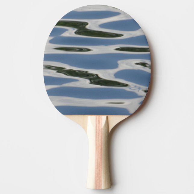 Pala De Ping Pong Patrón Resumen Azul Y Blanco (Anverso)