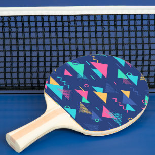 Pala De Ping Pong Patrón retro de los años 80