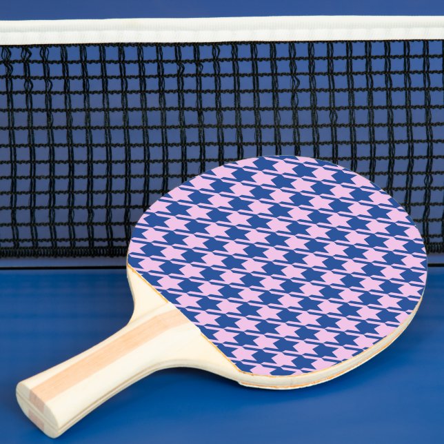 Pala De Ping Pong Patrón rosa y azul de Houndstap (in situ)