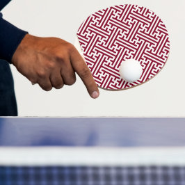 Pala De Ping Pong Patrón Sayagata, japonés, borgoñoso y blanco