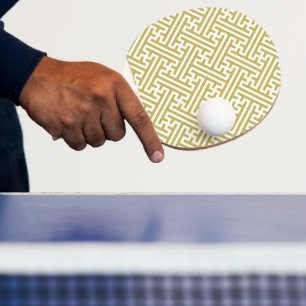 Pala De Ping Pong Patrón Sayagata, japonés, dorado y blanco