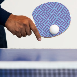 Pala De Ping Pong Patrón Sayagata, japonés, púrpura y azul
