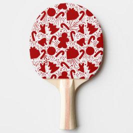 Pala De Ping Pong Patrón simple de Navidades rojos