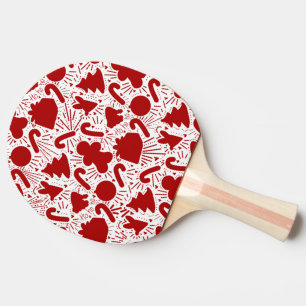 Pala De Ping Pong Patrón simple de Navidades rojos