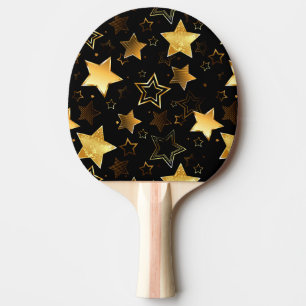 Pala De Ping Pong Patrón sin foco con las estrellas doradas