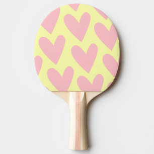 Pala De Ping Pong Patrón Y2K amarillo rosado lindo simple del corazó