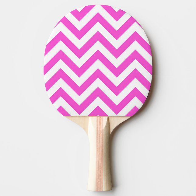 Pala De Ping Pong Patrón ZigZag Chevron grande blanco caliente (Anverso)