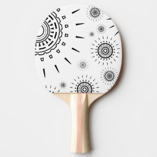 Pala De Ping Pong Patrones de ráfagas negras sobre blanco