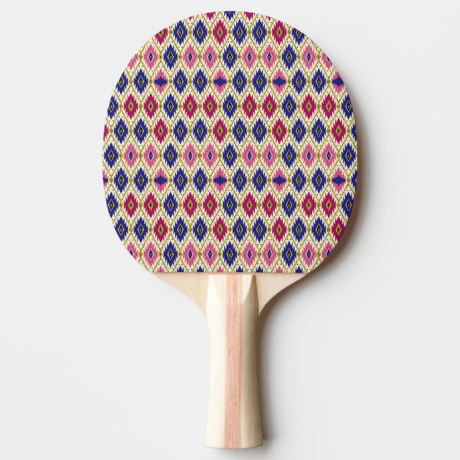 Pala De Ping Pong Patrones geométricos: Ilustra textil tradicional (Anverso)