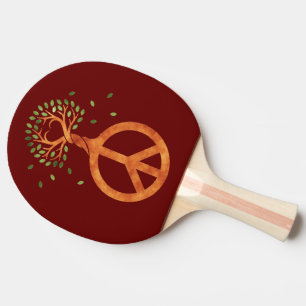 Pala De Ping Pong Paz para los Árboles - Corazón de poder de las flo