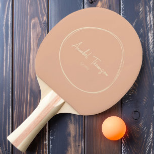 Pala De Ping Pong Peach Modern de Mediosiglo con nombre