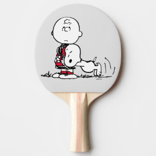 Pala De Ping Pong PEANUTS   Patrón rojo y negro