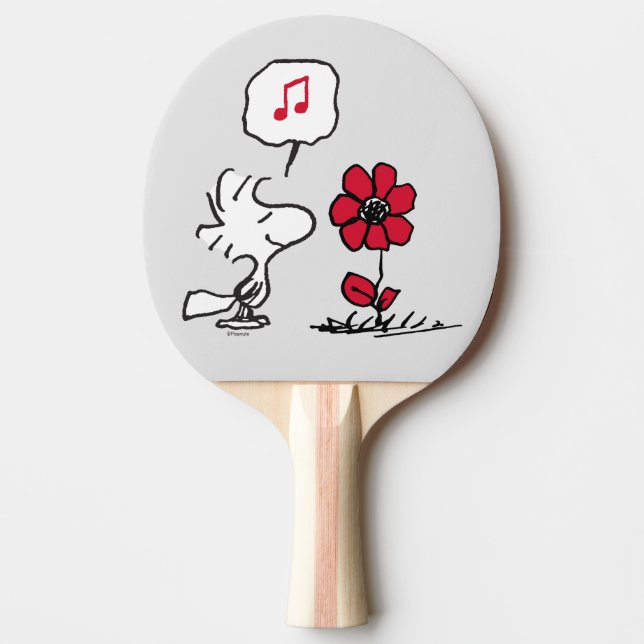 Pala De Ping Pong PEANUTS | Patrón rojo y negro (Anverso)