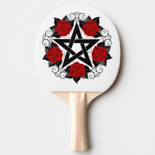 Pala De Ping Pong Pentagram con rosas rojas