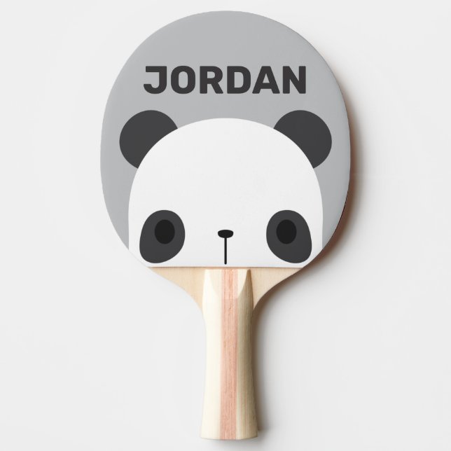 Pala De Ping Pong Pequeño oso oso panda con nombre personalizado (Anverso)