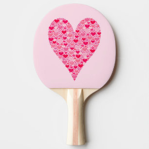 Pala De Ping Pong Pequeños corazones de corazón grande en Rosas de S